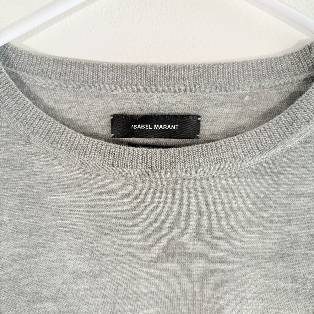 Isabel Marant Light Gray Cashmere Silk Faux Wrap Italian Yarn Sweater 34 XS - Picture 3 of 9